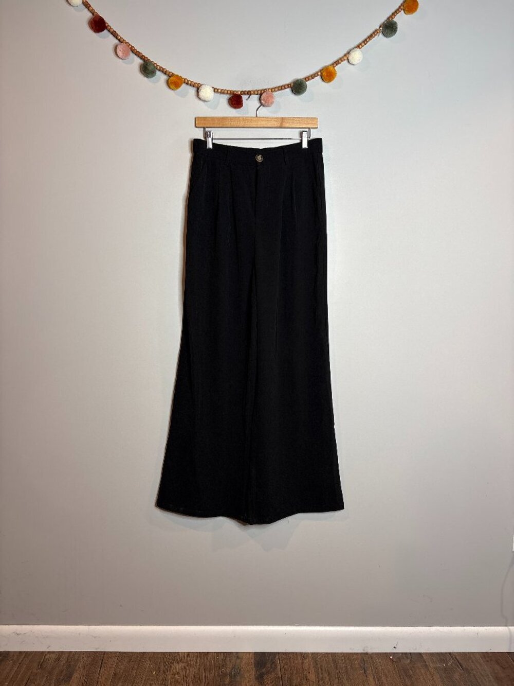 Aaron + Amber black wide leg trouser pants